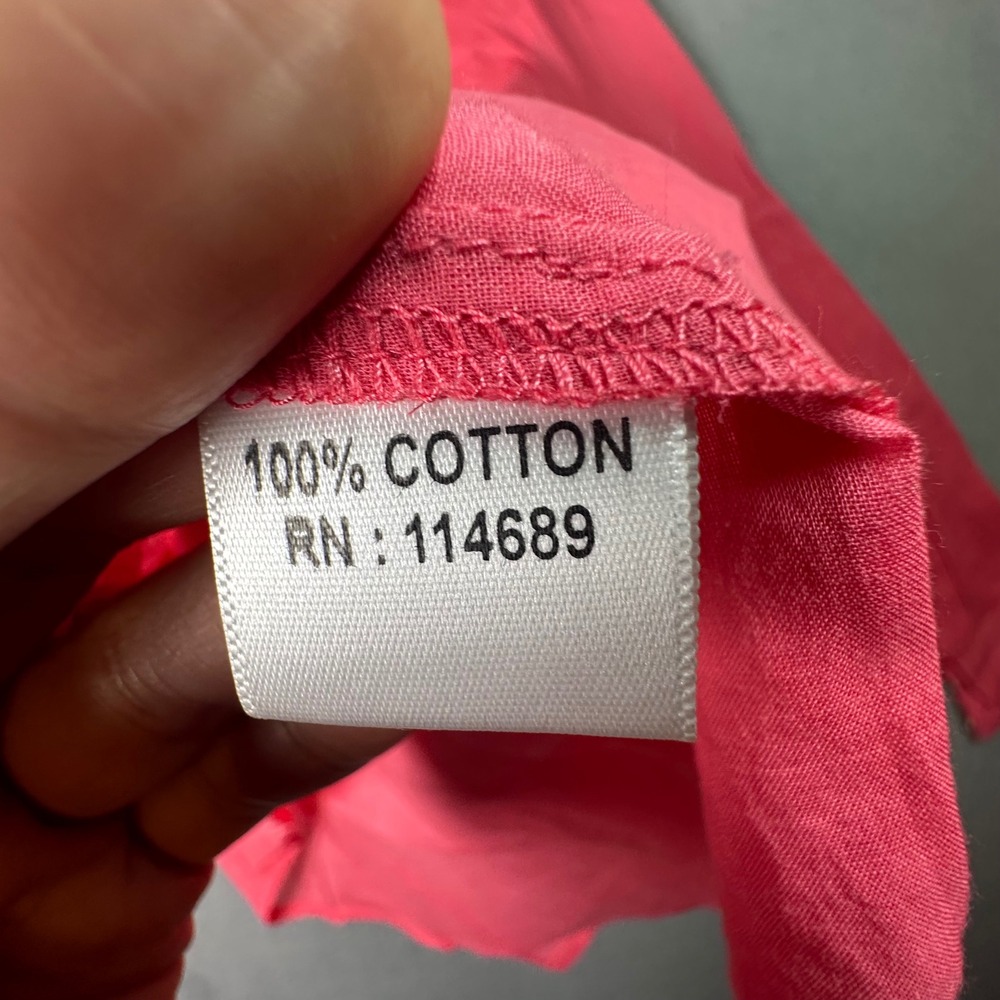 Shirts by Cine Cotton Button Down Shirt Roll Tab Sleeve Small Coral Pink Office - Picture 3 of 10